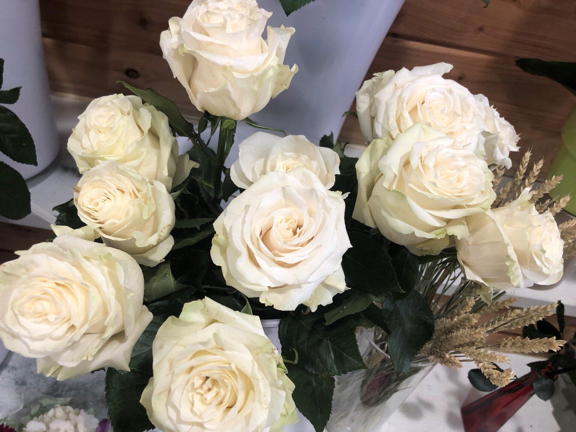 Bouquet de roses blanches