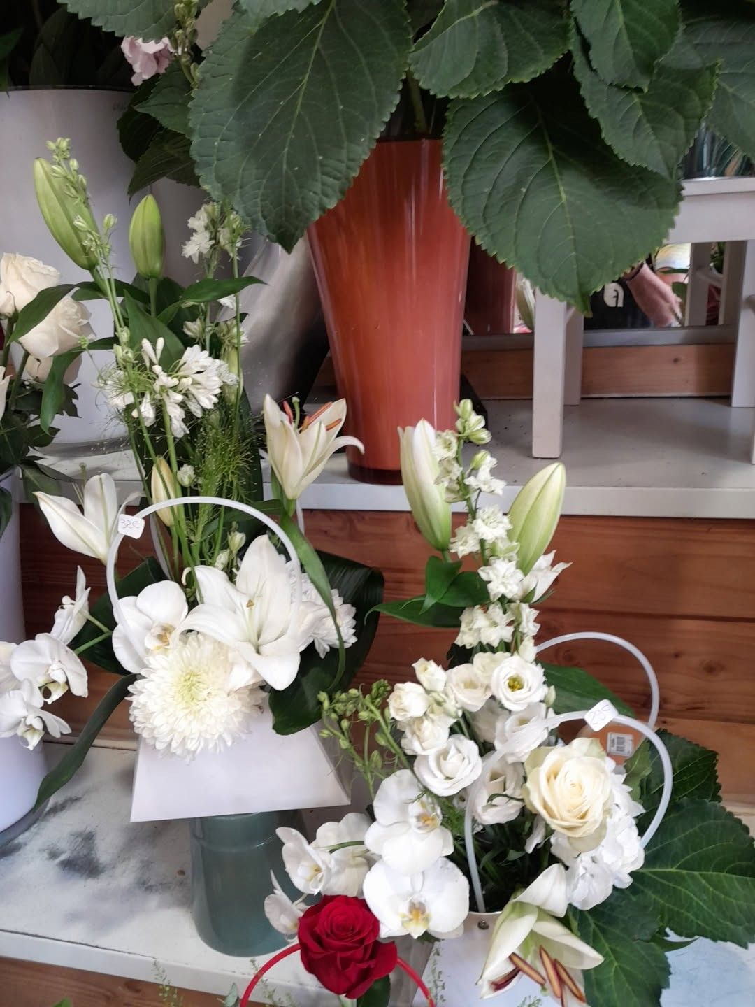 Une composition de fleurs blanches