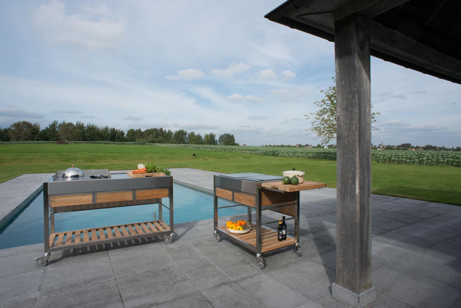 2 cuisines mobiles d'extérieur avec accessoires par Isulella Piscine