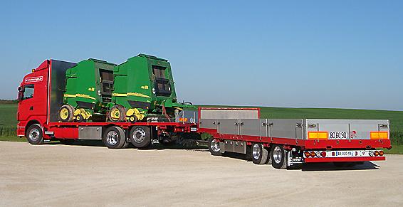 camion remorque plateau surbaissé