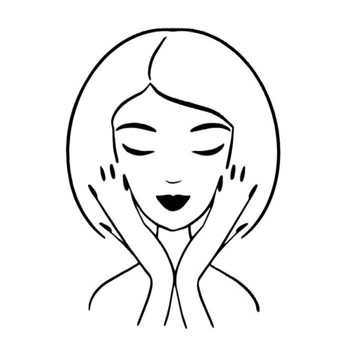 Un dibujo en blanco y negro de una mujer cubriéndose la cara con las manos.