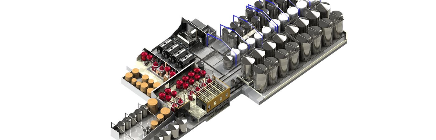 Plan 3D d'une zone de production viticole