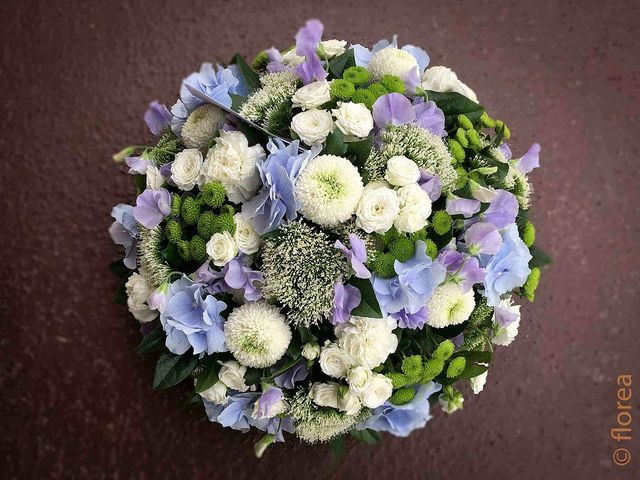 coussin deuil mauve et blanc pour obsèques