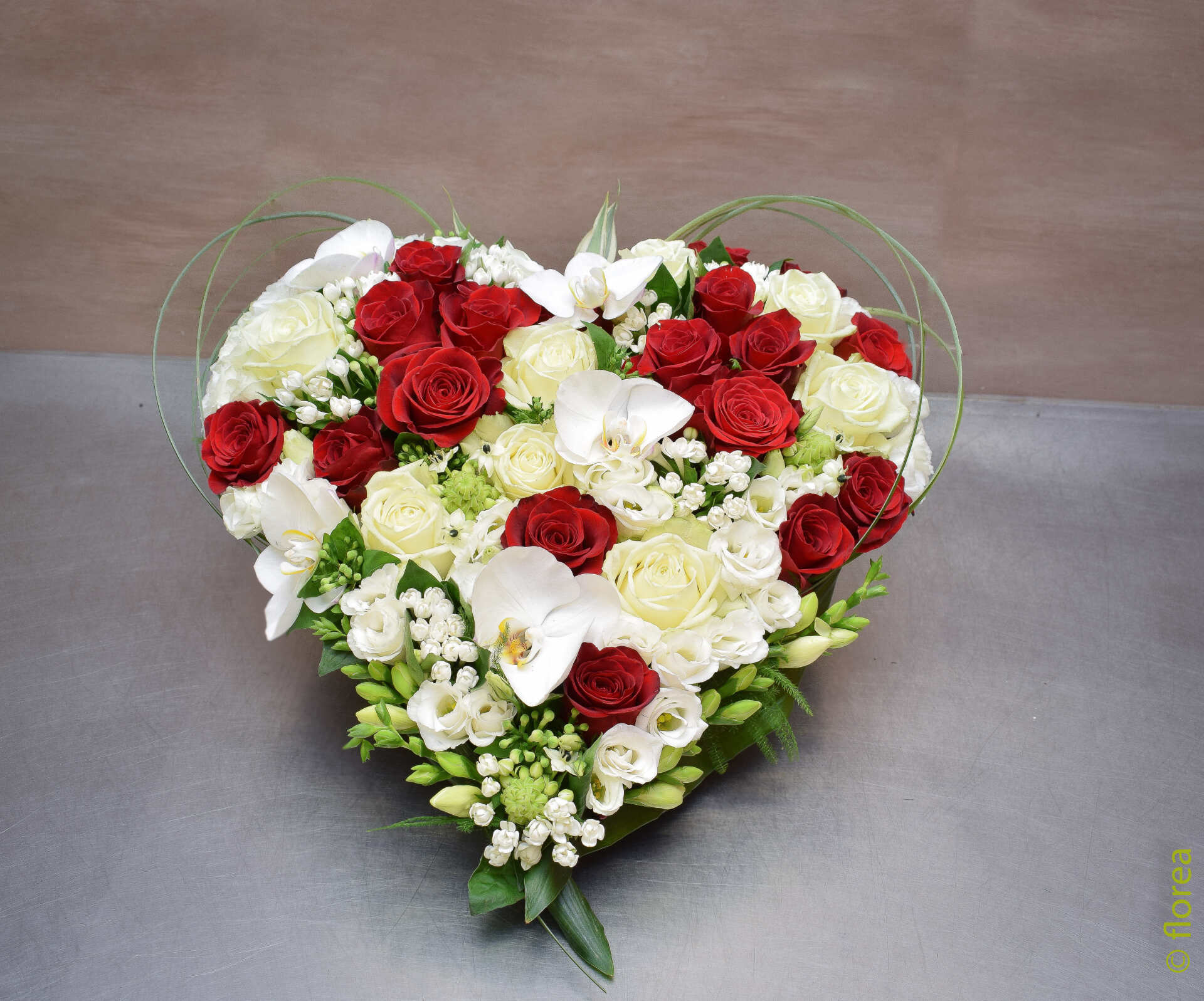 coeur deuil blanc et rouge