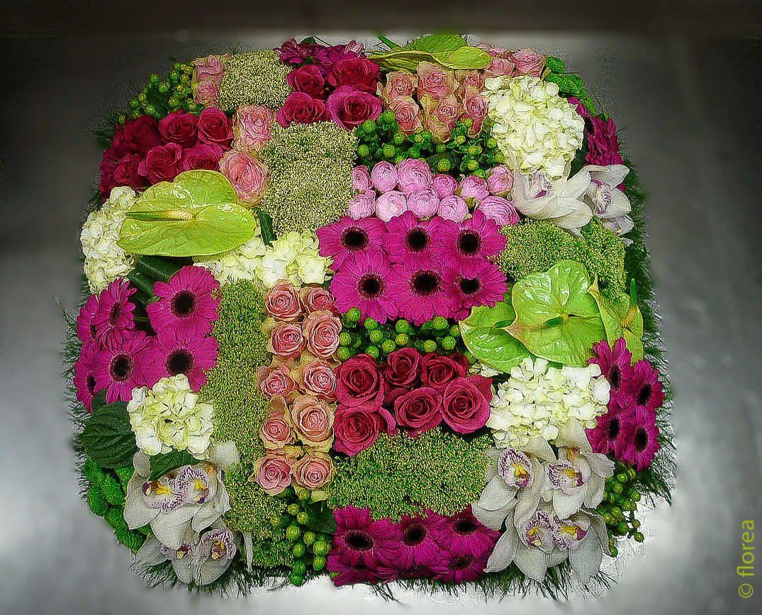 coussin carré deuil multicolore pour obsèques