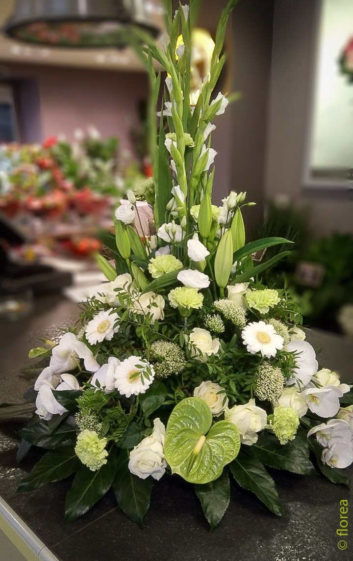 coussin conique deuil blanc et vert