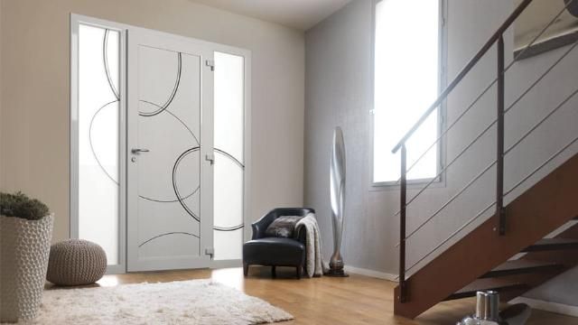 Porte d'entrée sérigraphiée 