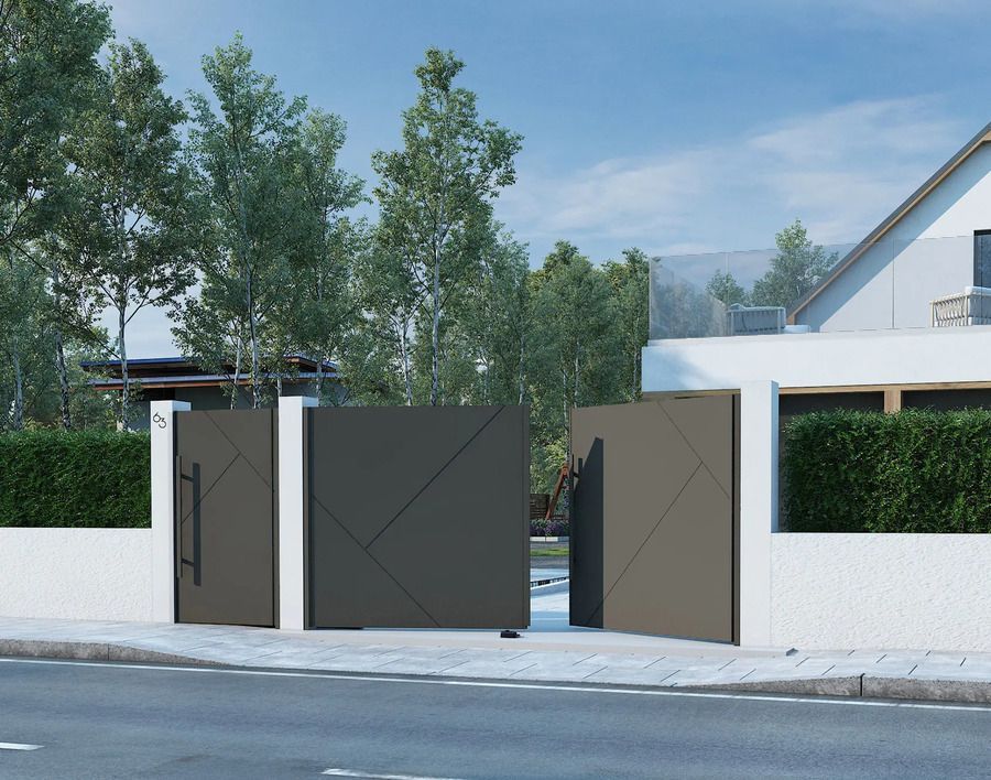 Portail en aluminium avec portillon Edda