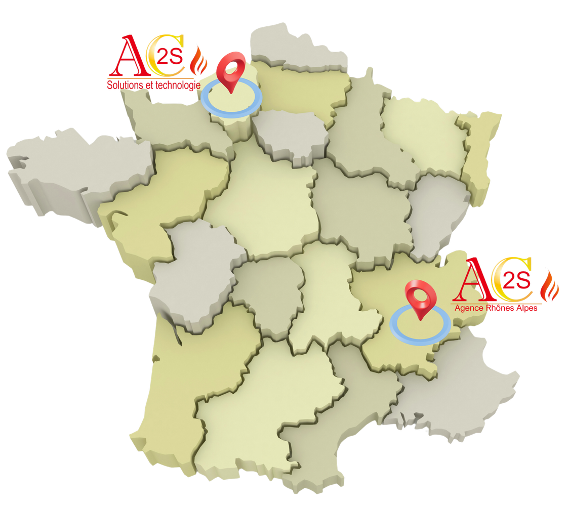 Carte de France stylisée pour représenter la zone d'intervention 