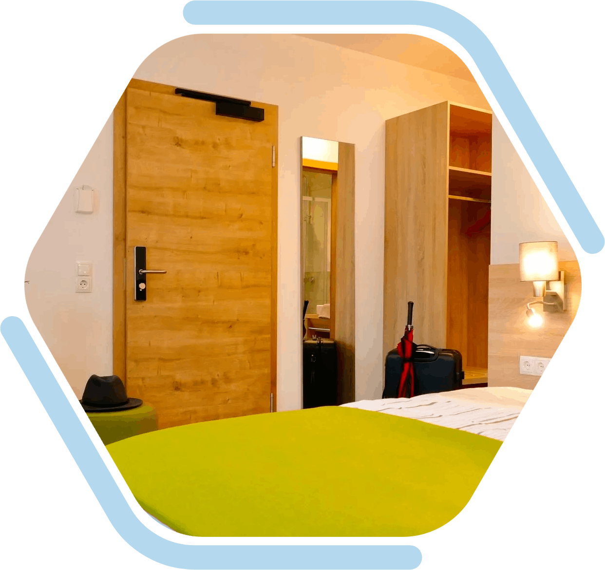 Hotelzimmer mit Einzelbetten