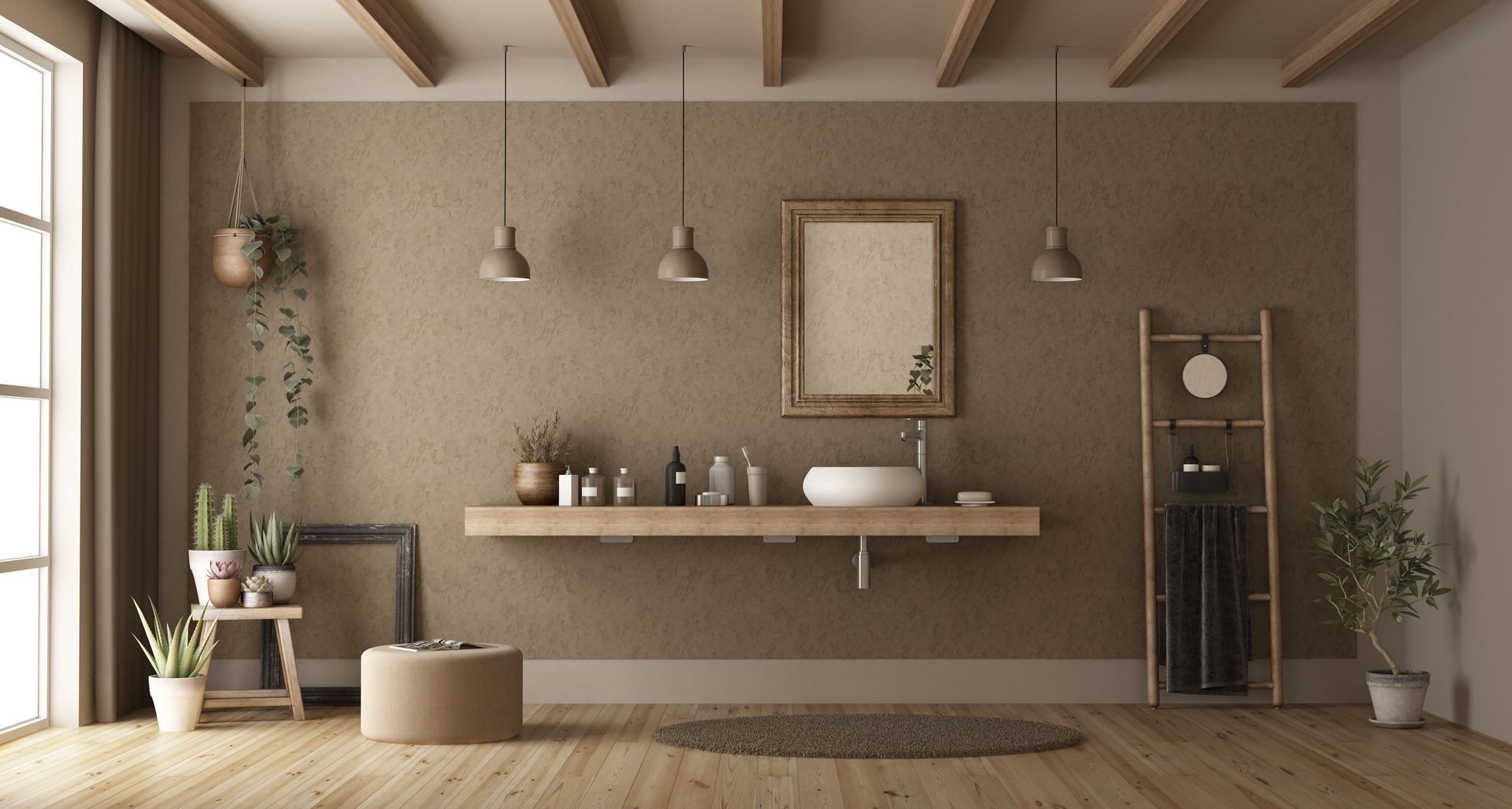 Une décoration intérieure sur les murs et les sols