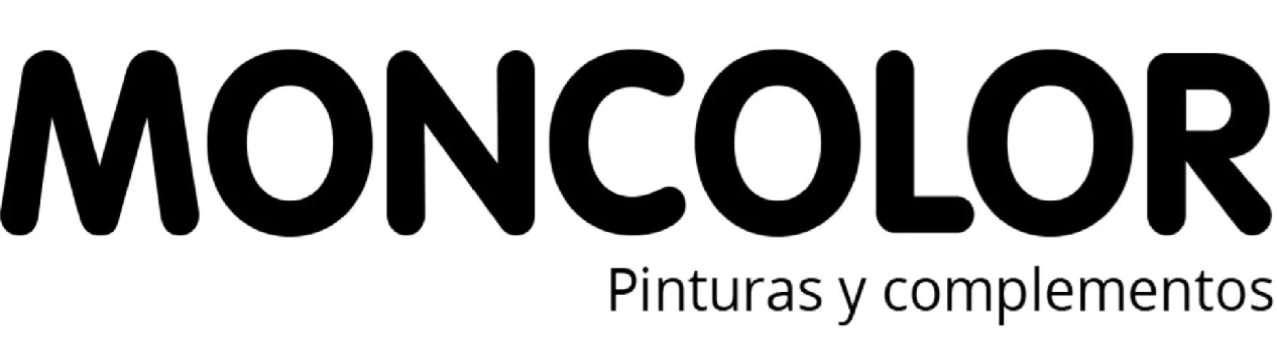 A black and white logo for moncolor pintura y complementos