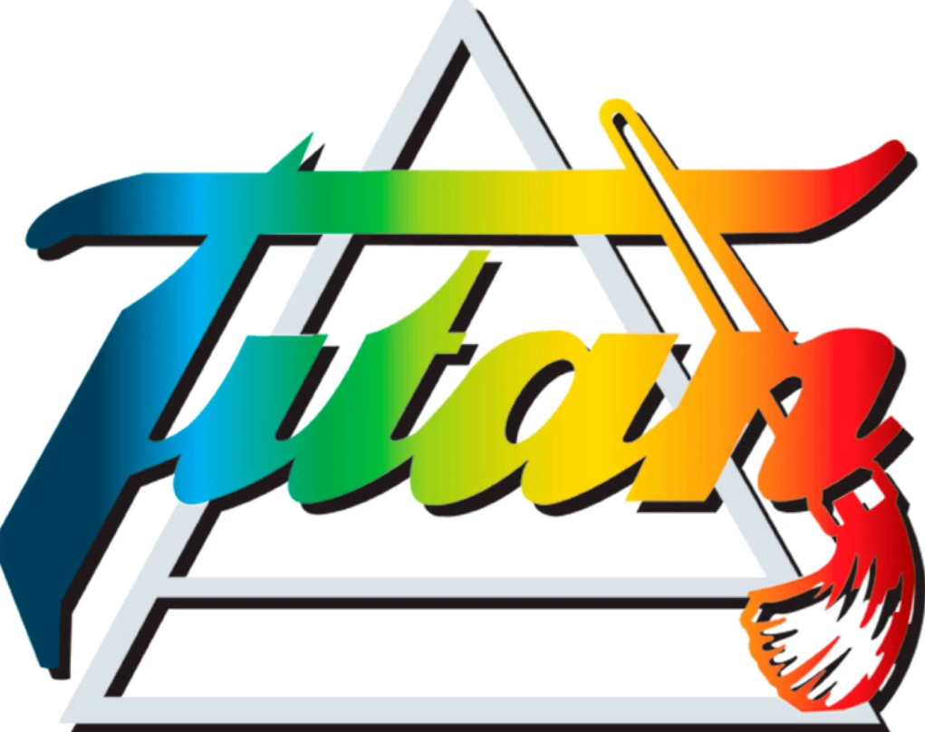 Un logotipo colorido para una empresa llamada Titans.