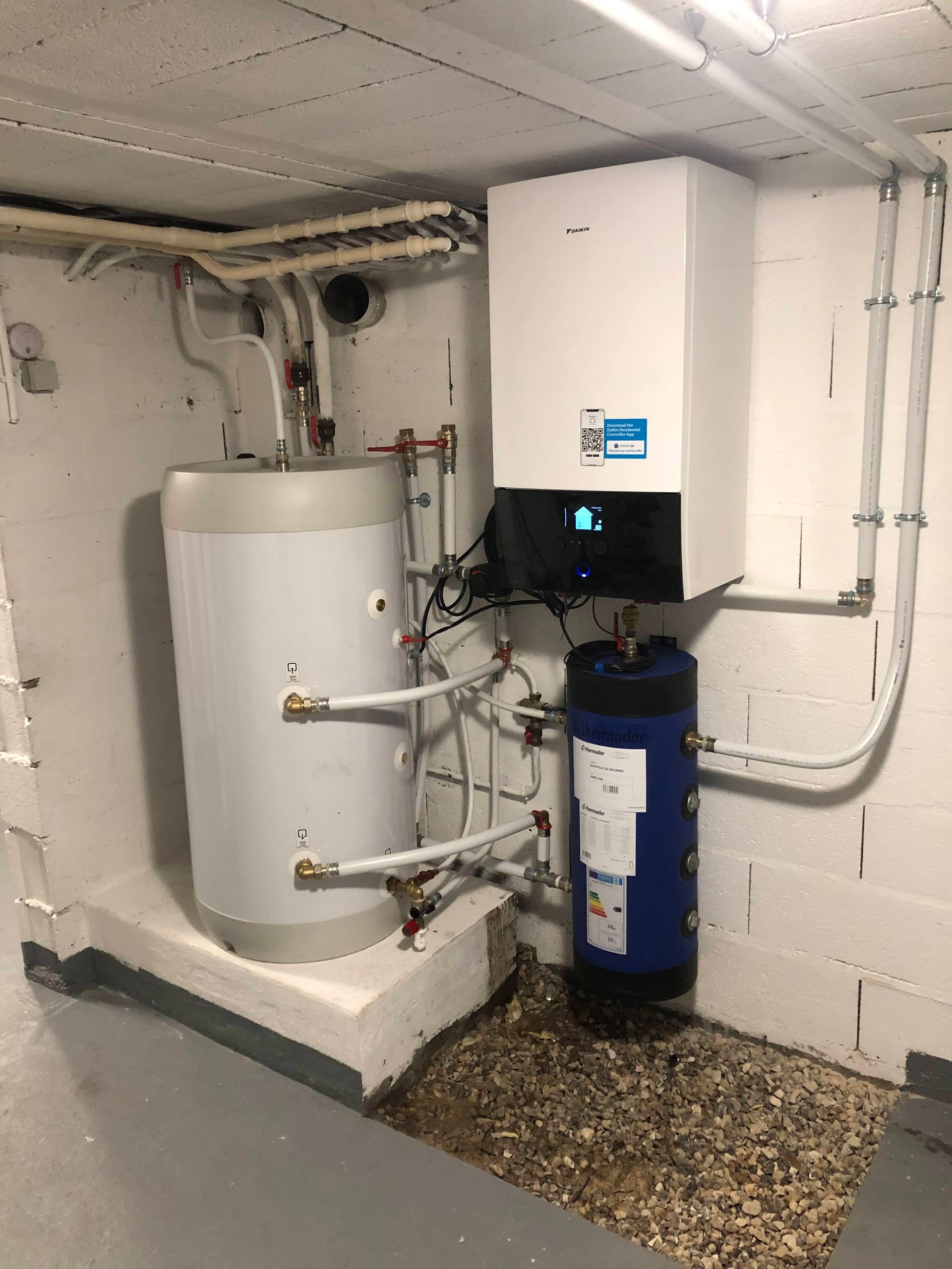 Pompe à chaleur avec installation dans un garage