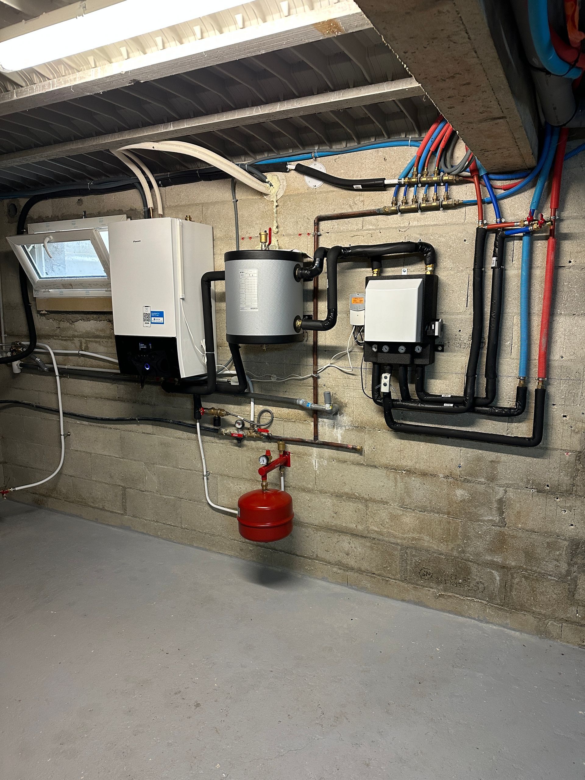 Pompe à chaleur dans un garage