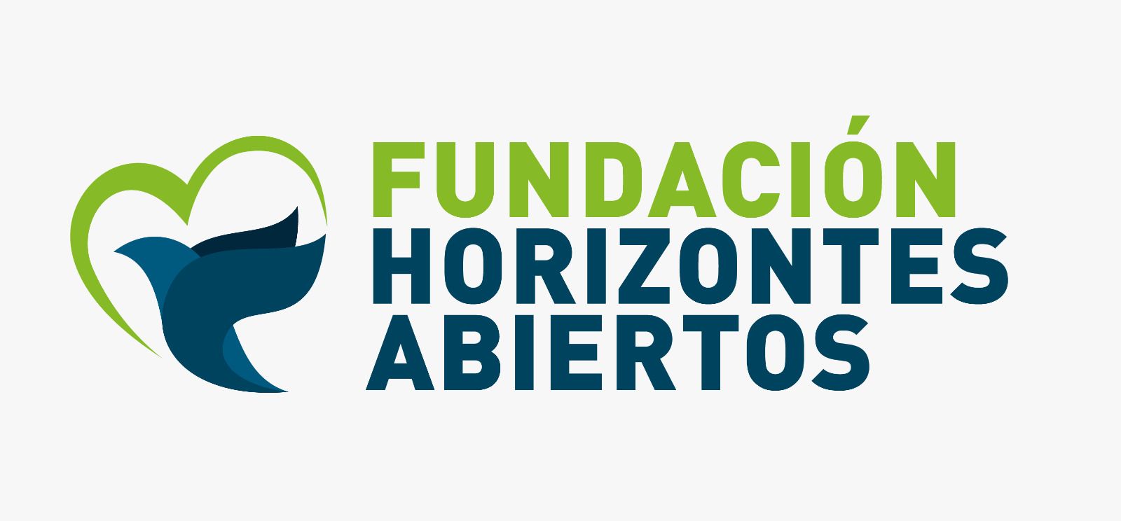El logotipo de la Fundación Horizontes Abiertos tiene un corazón y un pájaro.