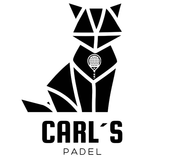 Un logotipo en blanco y negro para Carl's Padel.