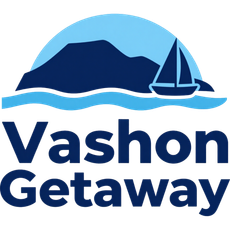 Vashon Getaway logo, white version