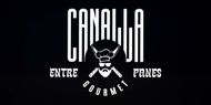 Un logotipo en blanco y negro para Canalla Entre Panes Gourmet