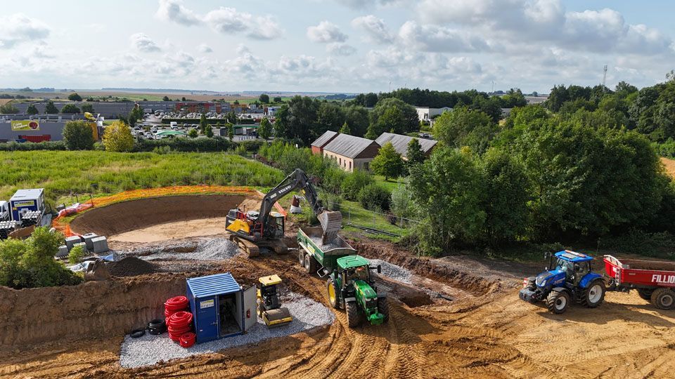 Chantier de création d'une cuve agricole
