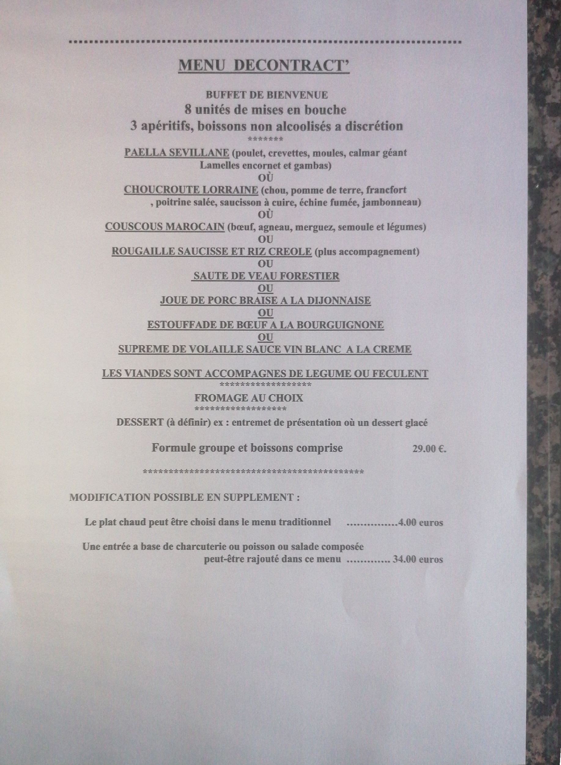 Le grill subtil - menus grenouille et traditionnel