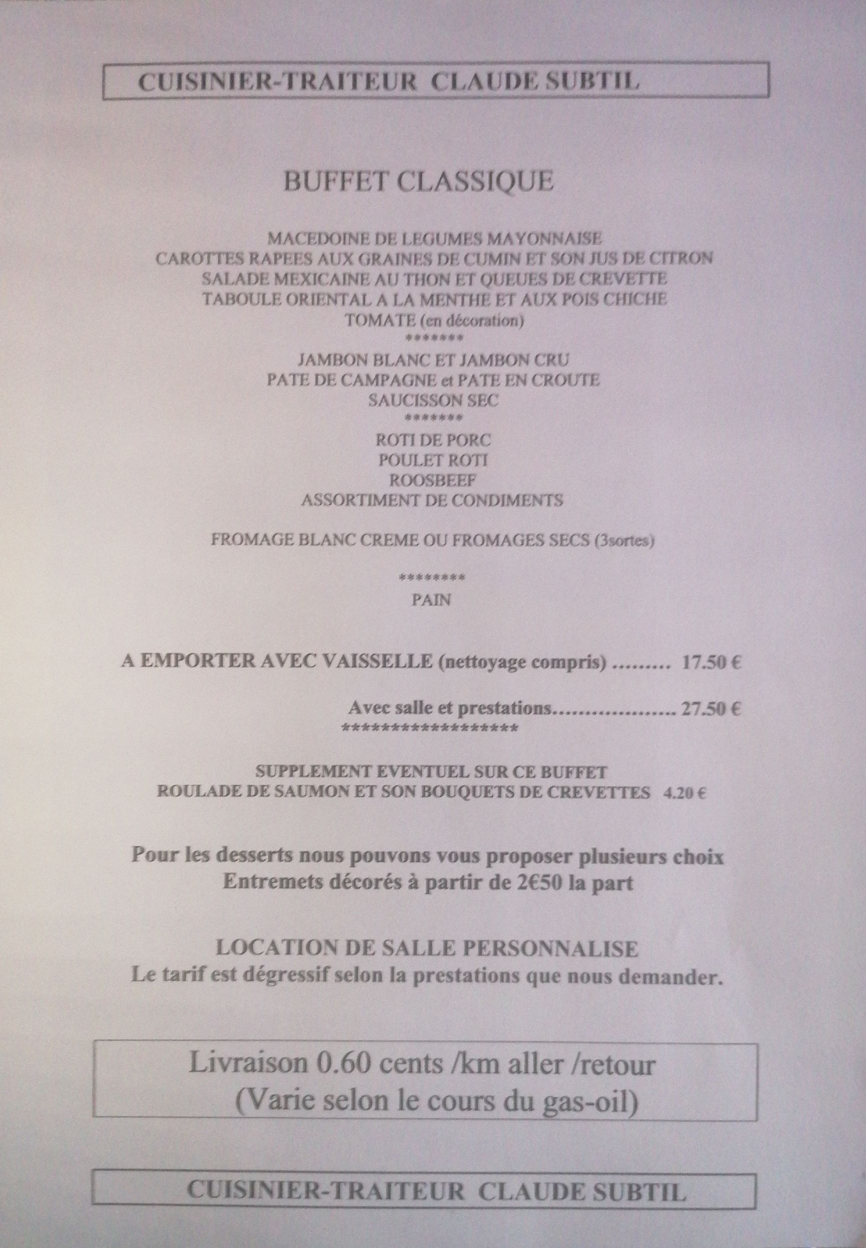 Le grill subtil - menus bon mangeur et decontract'