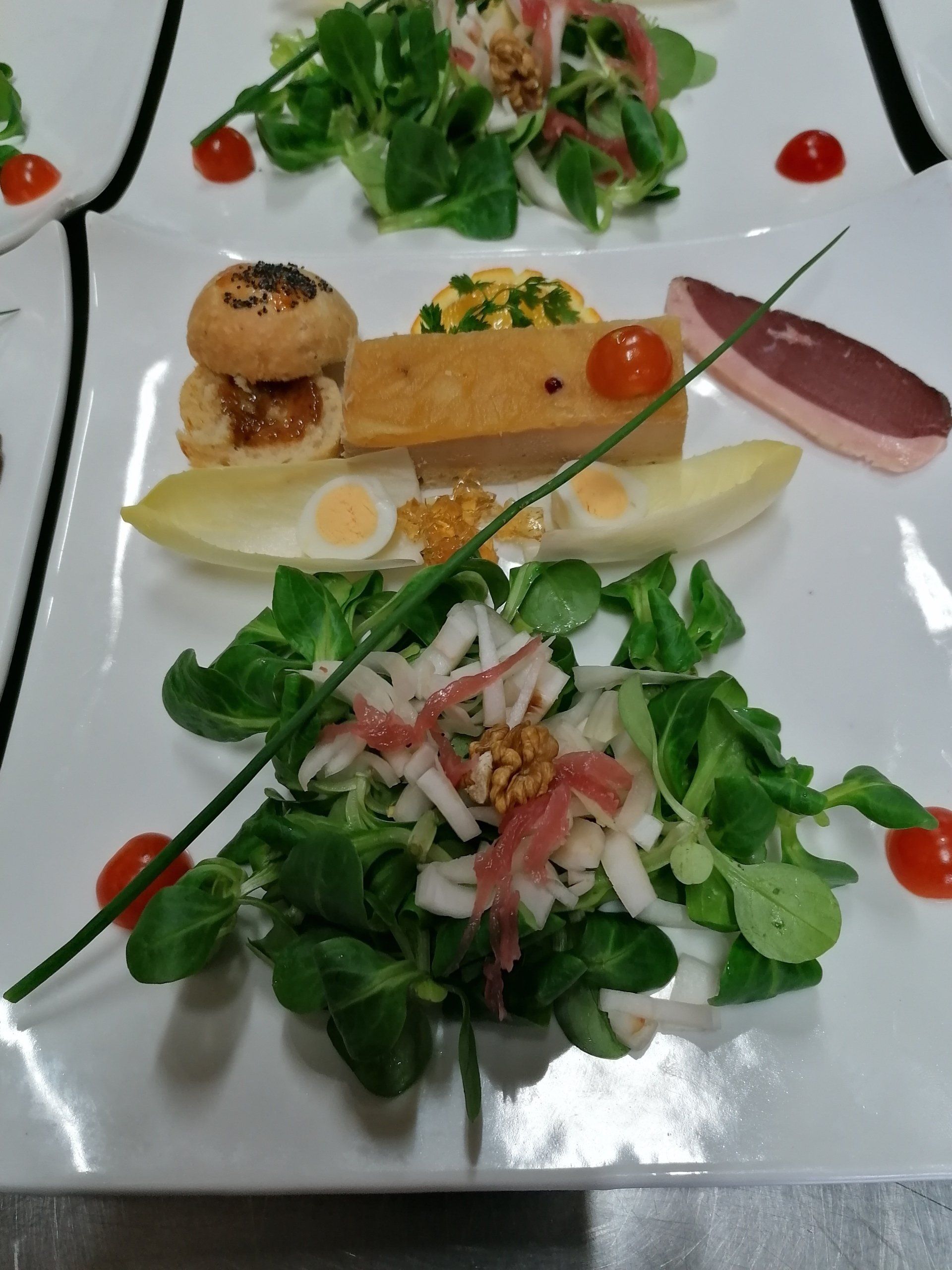 Assiette salade et foie gras