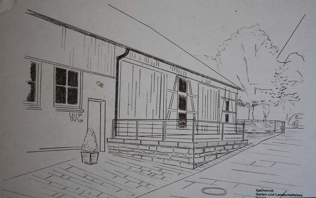 Zeichnung Gartenplanung