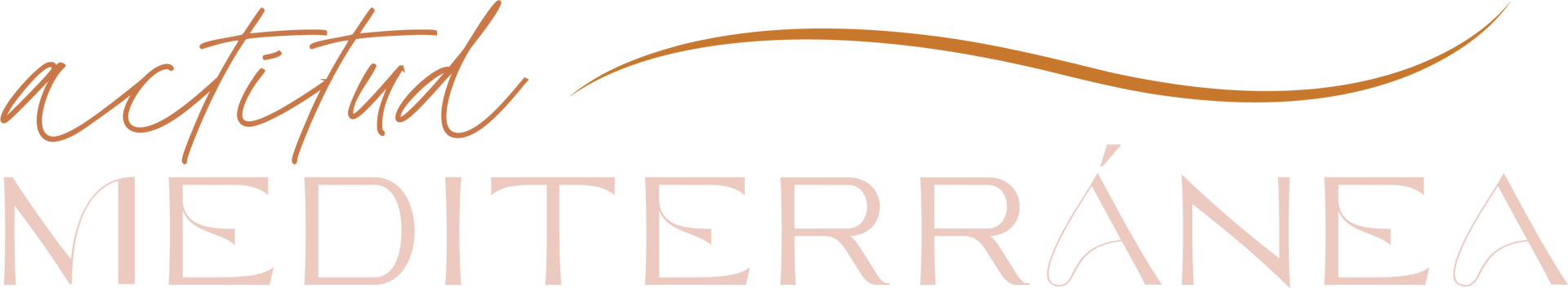 Logo: "actitud Mediterránea" in light brown text.