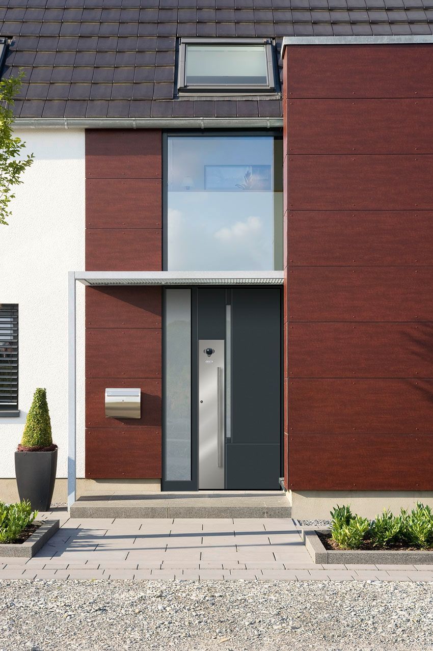 alu haustür dunkelgrau silber