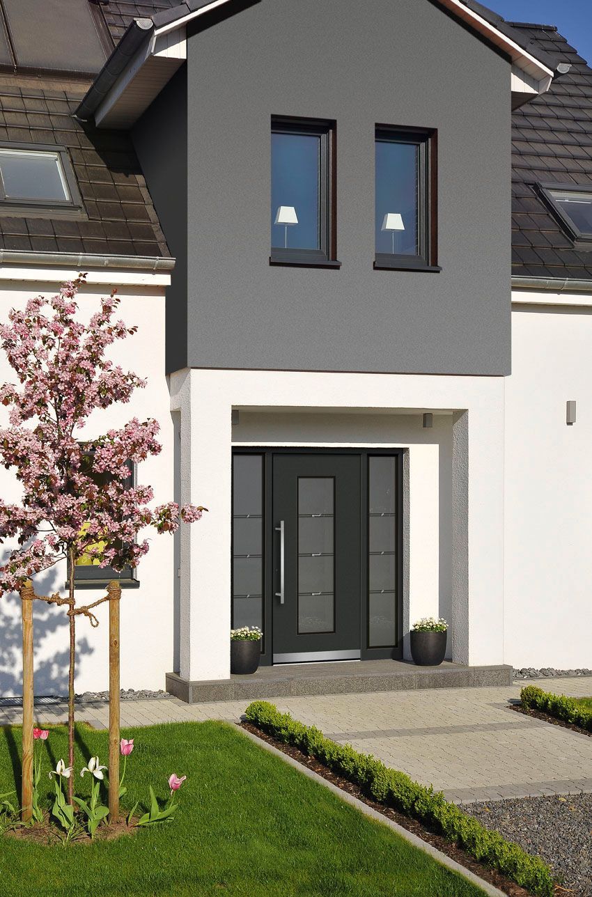 kunststofftür dunkelgrau modern