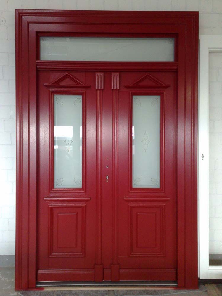 haustür mit drei glaselementen