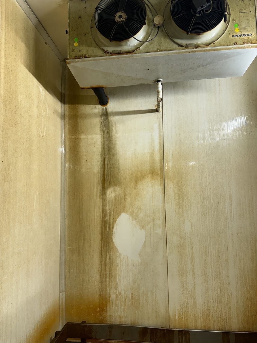 Nettoyage intérieur de chambre froide avant
