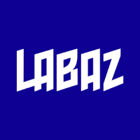 Labaz logo blanc sur fond bleu
