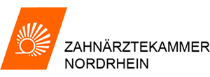 An orange and white logo for zahnarztekammer nordrhein