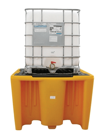 Bac de rétention 1100L avec caillebotis pour conteneur GRV IBC