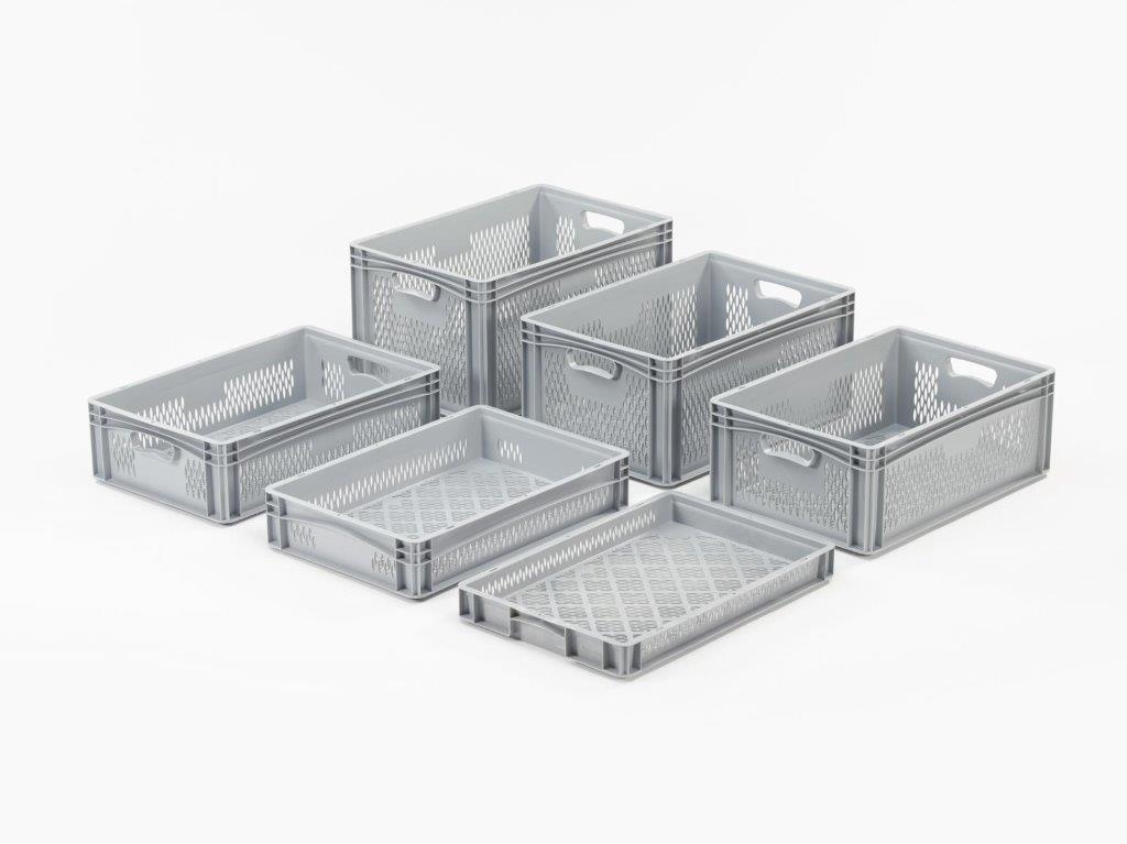 Bacs pour stockage, bacs pleins et bacs ajourés