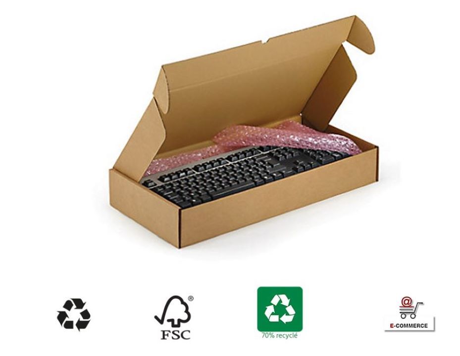 Boîte carton renforcée pour produits fragiles, articles électroniques et pièces détachées.