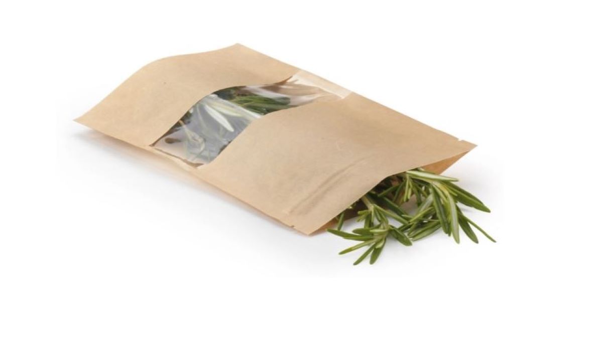 Sachet papier étanche à fermeture zip et fenêtre, contact alimentaire 
