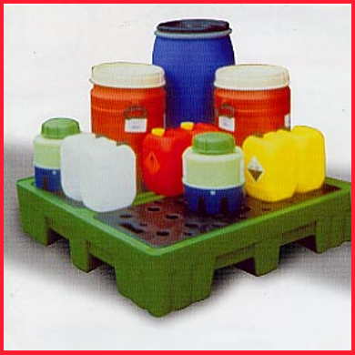 Palette de rétention pour fûts, flacons et jerricans