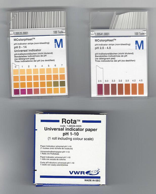 Boîtes et rouleaux de papier pH Merck