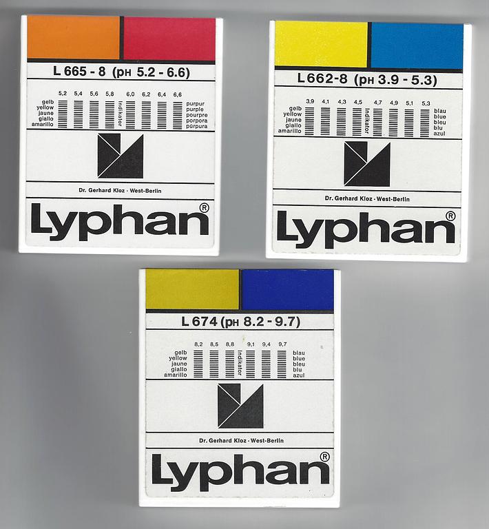 Boite de bandelettes et rouleaux de papier pH Lyphan