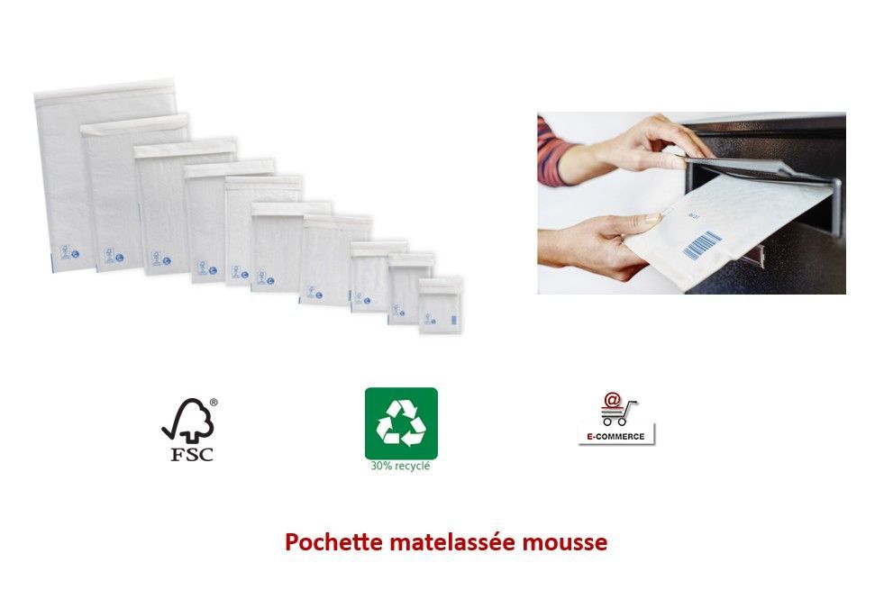 Pochette matelassée mousse disponible en 5 formats