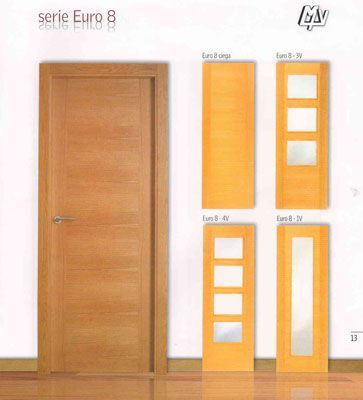 Una imagen de una puerta de madera serie euro 8