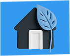 Maison et feuille d'arbre