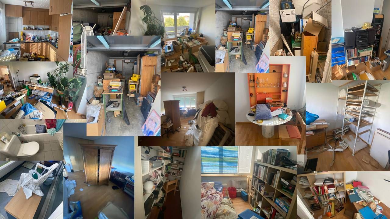 Eine Collage aus Bildern eines unordentlichen Hauses, Service-Engel.ch GmbH