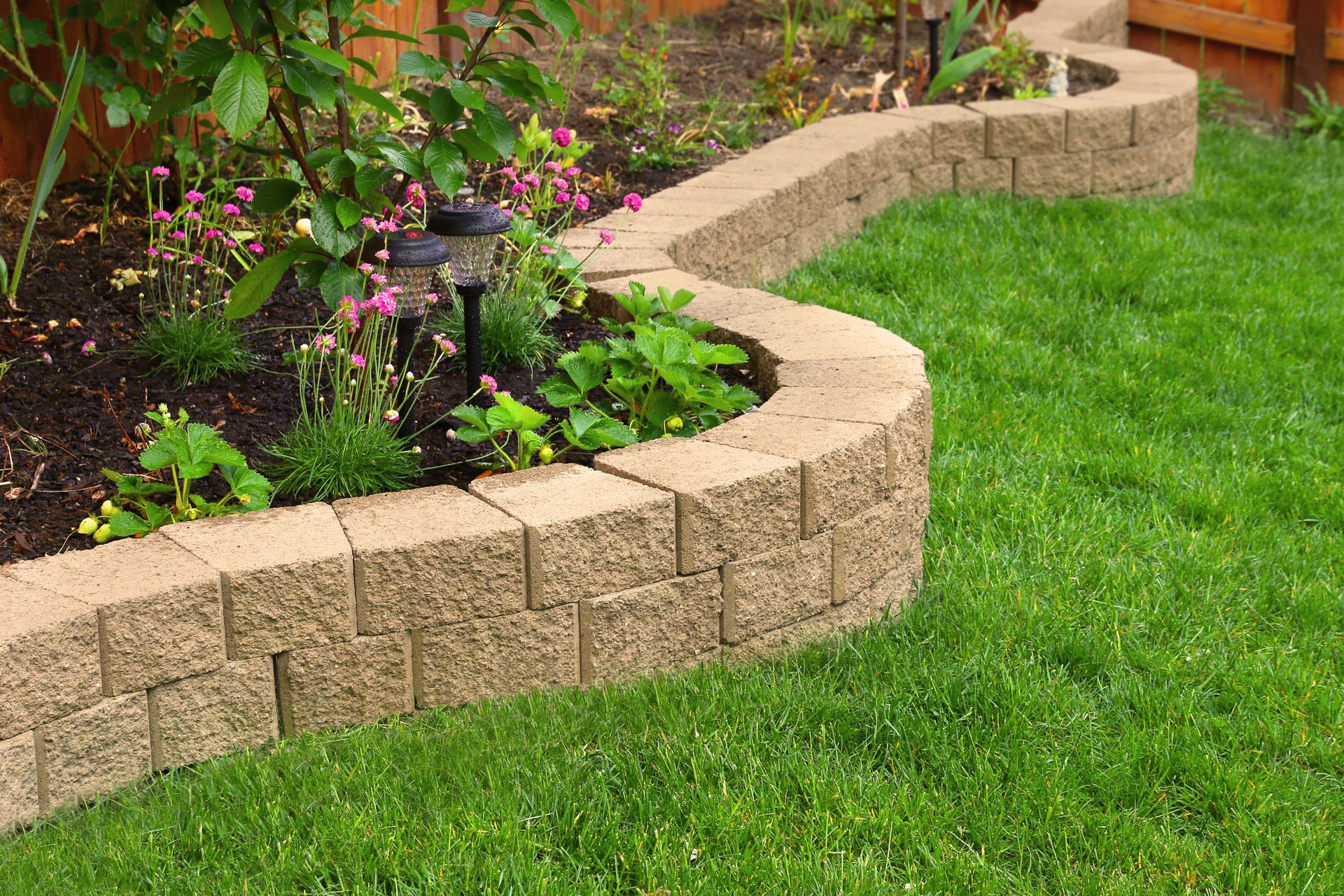 Muret dans un jardin
