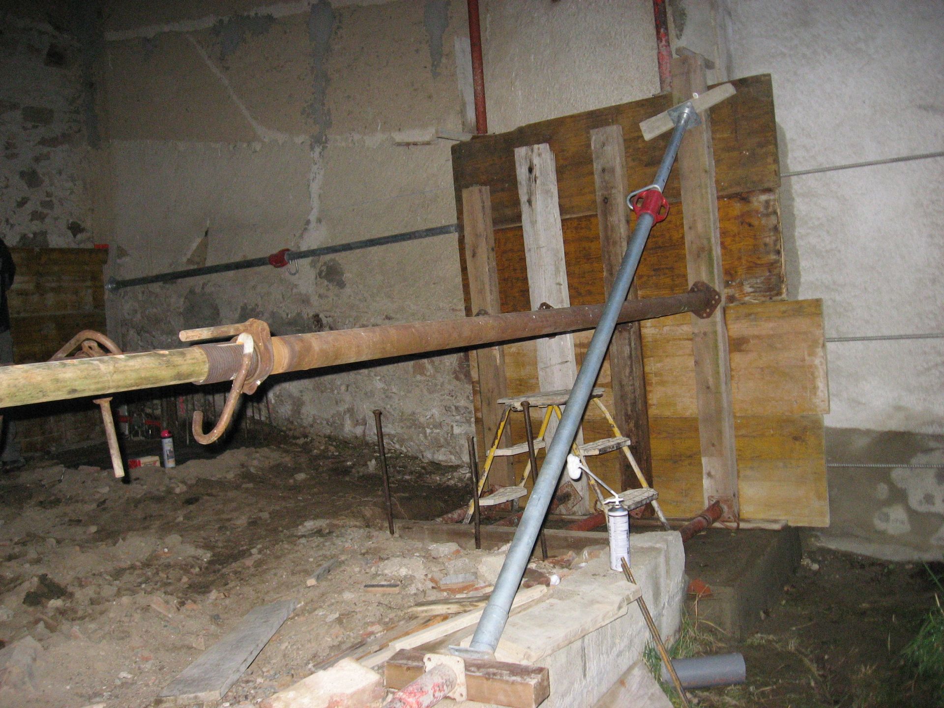 Mur pendant travaux de confortement