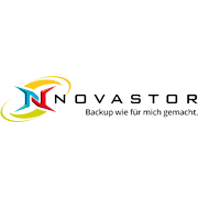 NOVASTOR logo with colorful stylized N and tagline “Backup wie für mich gemacht.”
