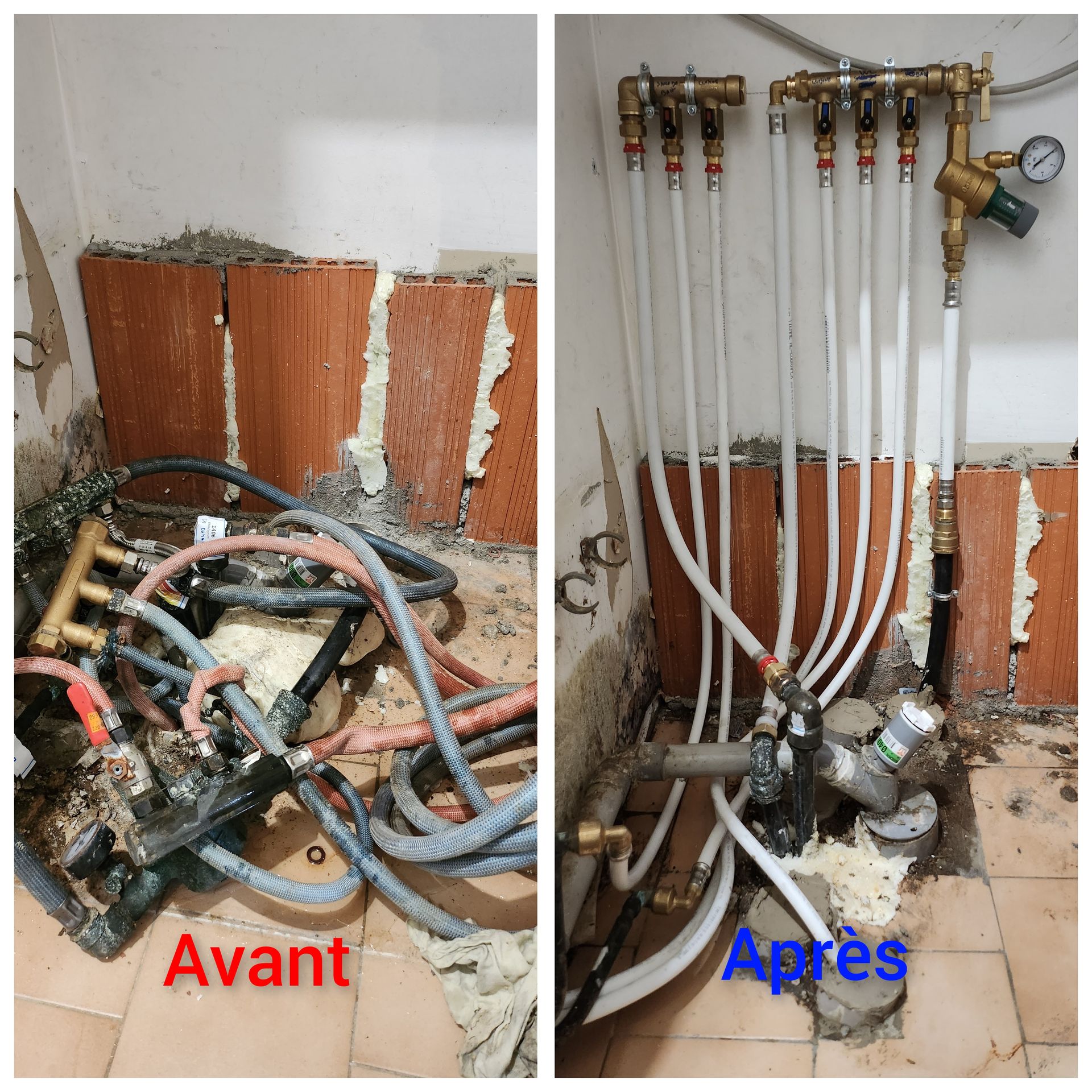 Remise au propre alimentation eau chaude eau froide Sanitaire